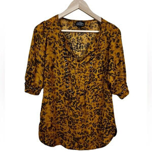 Angie • Animal Print Sheer Blouse